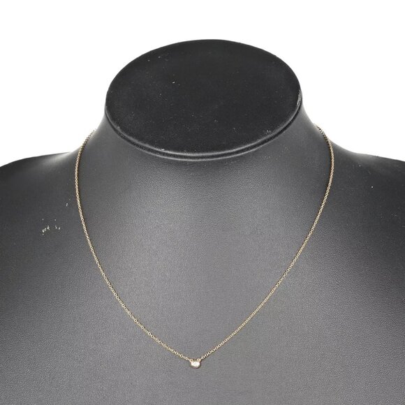 TIFFANY&Co. By the yard Necklace Top width 0.1" K18 Pink Gold/diamond 2.1g... - Picture 1 of 7